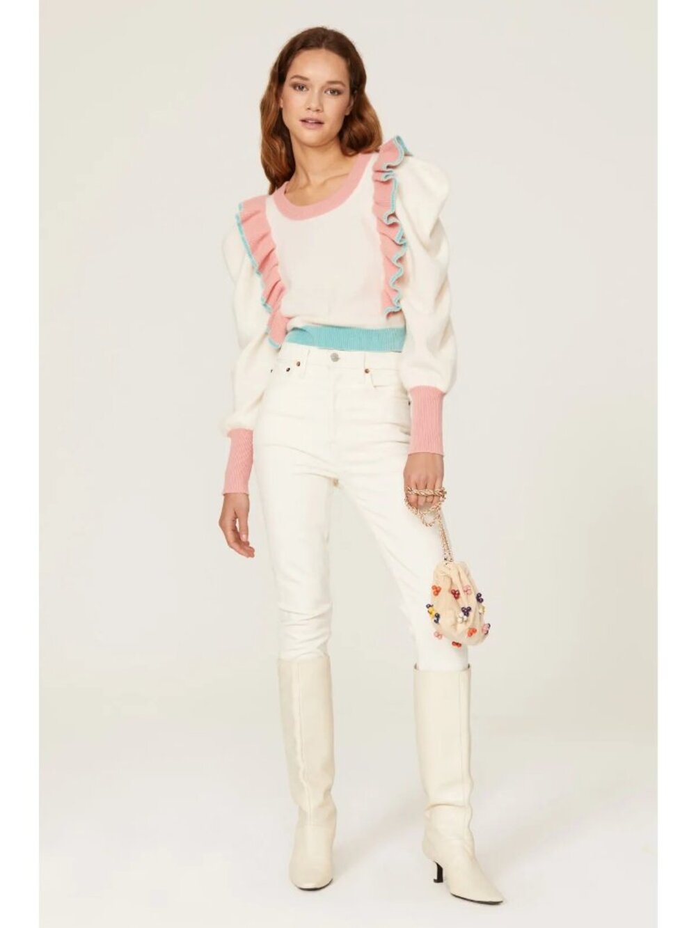 R-132. LoveShackFancy Greece Ruffle Sweater